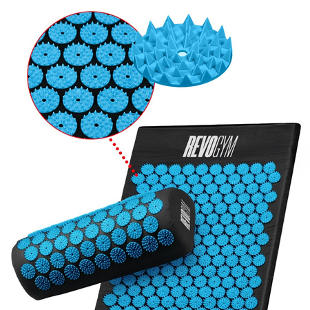 MATA DO AKUPRESURY ZDROWOTNA Z KOLCAMI AKUPRESURA MASAŻ ZESTAW Z PODUSZKĄ