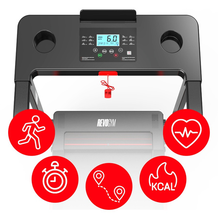 BIEŻNIA ELEKTRYCZNA TRENINGOWA DOMOWA RUN 1-12 KM/H 120 KG 230 V BLUETOOTH