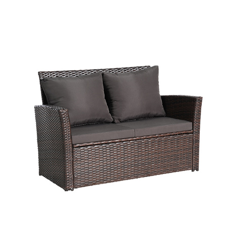 ZESTAW MEBLI OGRODOWYCH RATTANOWE LAGOS 4 OSOBOWE BRĄZOWY