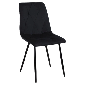 KRZESŁO FOTEL WELUROWY TAPICEROWANY TESA CZARNY NOGI CZARNE