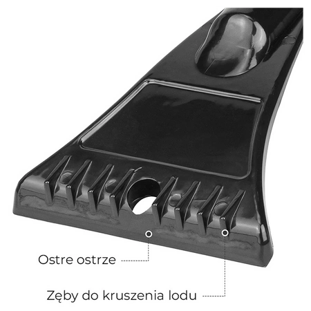 SZCZOTKA SKROBACZKA DO SAMOCHODU 2W1 DRAX CZARNO/POMARAŃCZOWA 56 CM