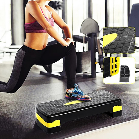 STEP SCHODEK DO ĆWICZEŃ DO AEROBIKU FITNESS 3 STOPNIOWY REGULOWANY SOLIDNY