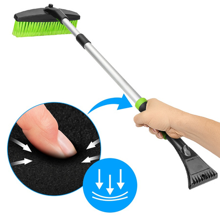 SZCZOTKA SKROBACZKA DO SAMOCHODU 2W1 TELESKOPOWA REGULOWANA VENOM CZARNO-ZIELONA 73-109 CM