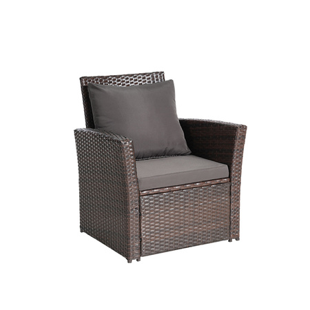 ZESTAW MEBLI OGRODOWYCH RATTANOWE LAGOS 4 OSOBOWE BRĄZOWY