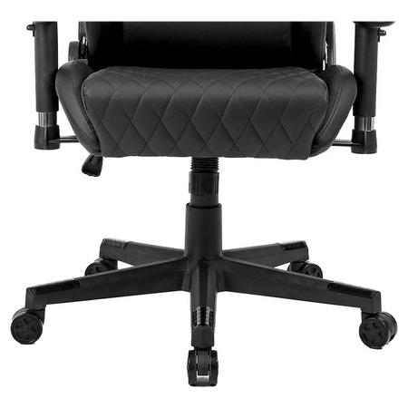 FOTEL GAMINGOWY BIUROWY OBROTOWY FURIA CZARNY SKÓRA PU