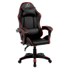 FOTEL GAMINGOWY BIUROWY OBROTOWY ZING-B CZARNY OBSZYCIE CZERWONE SKÓRA PU