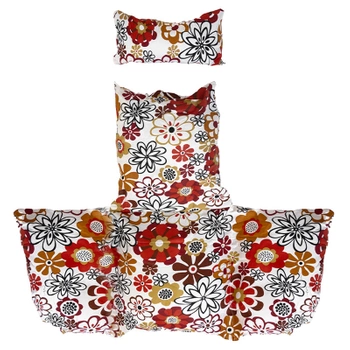 PODUSZKA DO FOTELA OGRODOWEGO KOKONU HUŚTAWKI BRĄZOWE KWIATY