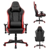 FOTEL GAMINGOWY BIUROWY OBROTOWY FURIA CZARNO/CZERWONY SKÓRA PU