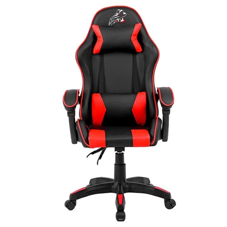 FOTEL GAMINGOWY BIUROWY OBROTOWY ZING-B CZARNO/CZERWONY SKÓRA PU