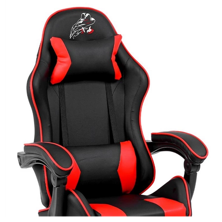 FOTEL GAMINGOWY BIUROWY OBROTOWY ZING-B CZARNO/CZERWONY SKÓRA PU