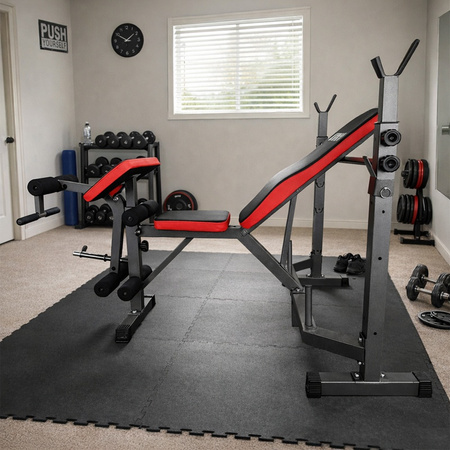 ŁAWKA SKOŚNA WIELOFUNKCYJNA DO ĆWICZEŃ NOGI MODLITEWNIK REGULOWANA RP24 DO 180 KG