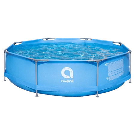 BASEN STELAŻOWY OGRODOWY OKRĄGŁY AVENLI PRAIA Z POMPĄ 300x76 CM POKRYWA ZESTAW