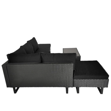 ZESTAW MEBLI OGRODOWYCH RATTANOWE LIME 5 OSOBOWE CZARNY
