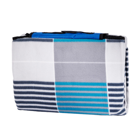 KOC PIKNIKOWY WODOODPORNY MATA PLAŻOWA Z IZOLACJĄ SANDY 1B NIEBIESKA KRATKA 2x2