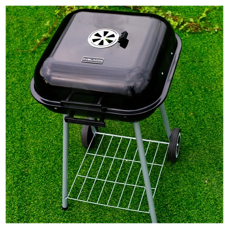 GRILL OGRODOWY WĘGLOWY Z POKRYWĄ VL05 CZARNY
