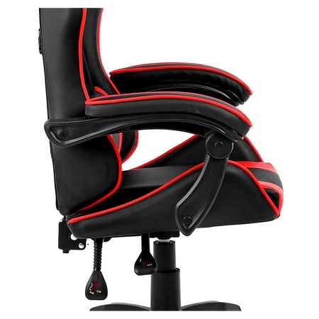 FOTEL GAMINGOWY BIUROWY OBROTOWY ZING-B CZARNO/CZERWONY SKÓRA PU