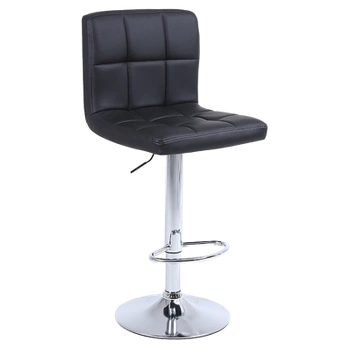 HOKER KRZESŁO BAROWE RAFA CZARNA SKÓRA PU PODSTAWA CHROM