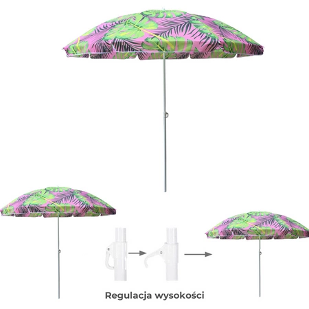 PARASOL PLAŻOWY OGRODOWY BALKONOWY KORAL 1C 180 CM