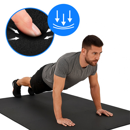 MATA PUZZLE DO ĆWICZEŃ SPORTÓW WALKI SIŁOWNI 60x60CM PIANKA EVA FLAT