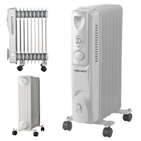 GRZEJNIK OLEJOWY ELEKTRYCZNY 9 ŻEBER TERMOSTAT MERAPI 2000 W