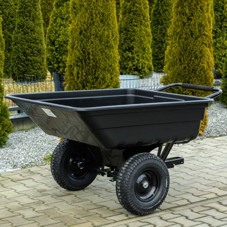 PRZYCZEPKA OGRODOWA DO KOSIARKI TRAKTORKA OGRODOWEGO BOGIE-TRAX CZARNA POLIMEROWA DO 400 KG