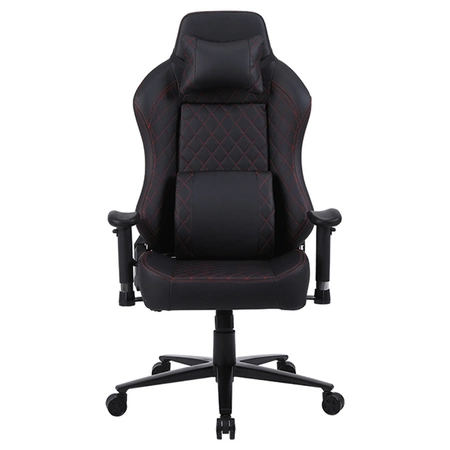 FOTEL GAMINGOWY BIUROWY OBROTOWY SONIC CZARNO/CZERWONY SKÓRA PU