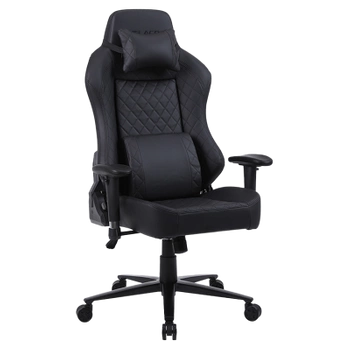 FOTEL GAMINGOWY BIUROWY OBROTOWY SONIC CZARNY SKÓRA PU