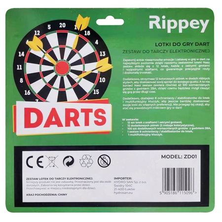 ZESTAW 12 RZUTEK DO TARCZY ELEKTRONICZNEJ LOTKI DO GRY ZD01