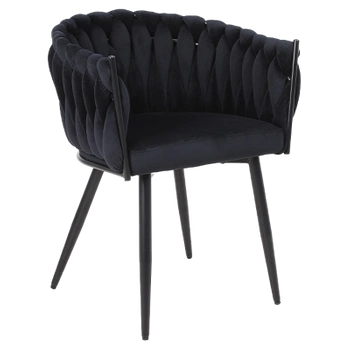 KRZESŁO FOTEL WELUROWY TAPICEROWANY RISO CZARNY NOGI CZARNE