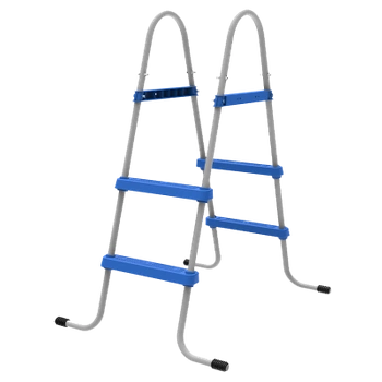 DRABINKA DO BASENU OGRODOWEGO DWUSTRONNA SOLIDNA 2-STOPNIOWA LADDER 121 CM