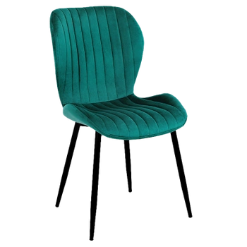 KRZESŁO FOTEL WELUROWY TAPICEROWANY TORA BUTELKOWA ZIELEŃ NOGI CZARNE