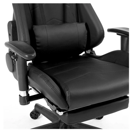 FOTEL GAMINGOWY BIUROWY OBROTOWY RIVAL CZARNY SKÓRA PU