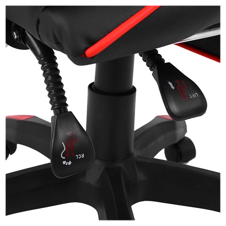 FOTEL GAMINGOWY BIUROWY OBROTOWY ZING-A CZARNO/CZERWONY SKÓRA PU