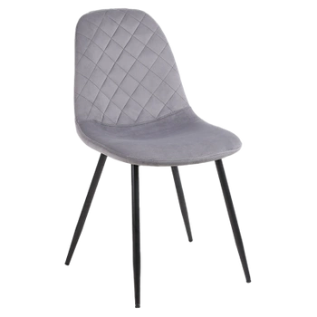 FOTEL KRZESŁO WELUROWE TAPICEROWANE CAMA SZARE NOGI CZARNE
