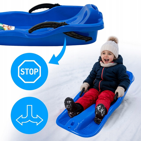 SANKI DZIECIĘCE Z HAMULCEM ŚLIZG PLASTIKOWY SKIPPER NIEBIESKE