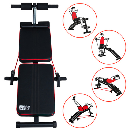 ŁAWKA DO ĆWICZEŃ MIĘŚNI BRZUCHA SKOŚNA REGULOWANA SKŁADANA RP14