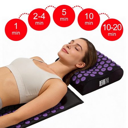 MATA DO AKUPRESURY ZDROWOTNA Z KOLCAMI AKUPRESURA MASAŻ ZESTAW Z PODUSZKĄ