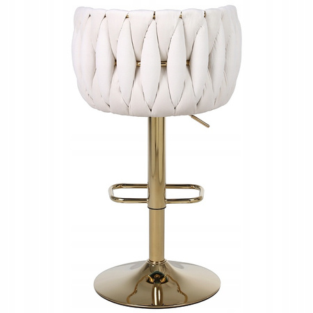 HOKER KRZESŁO BAROWE GLAMOUR SURI KREMOWY PODSTAWA ZŁOTA