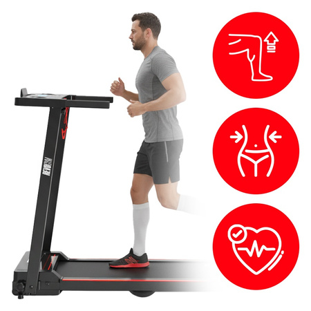 BIEŻNIA ELEKTRYCZNA TRENINGOWA DOMOWA RUN 1-12 KM/H 120 KG 230 V BLUETOOTH