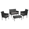 ZESTAW MEBLI OGRODOWYCH RATTANOWE LUIZA 4 OSOBOWE CZARNY