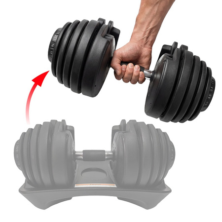 HANTEL REGULOWANY Z PODSTAWKĄ CIĘŻAR HANTLE REGULOWANE STOJAK 24 KG RP25-24