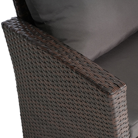 ZESTAW MEBLI OGRODOWYCH RATTANOWE LAGOS 4 OSOBOWE BRĄZOWY