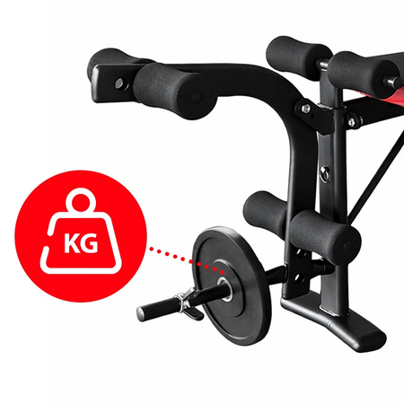 ŁAWKA SKOŚNA WIELOFUNKCYJNA DO ĆWICZEŃ ROZPIĘTKI NOGI REGULOWANA RP23 DO 320 KG