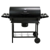 GRILL OGRODOWY WĘGLOWY Z POKRYWĄ I PÓŁKAMI VL09 CZARNY