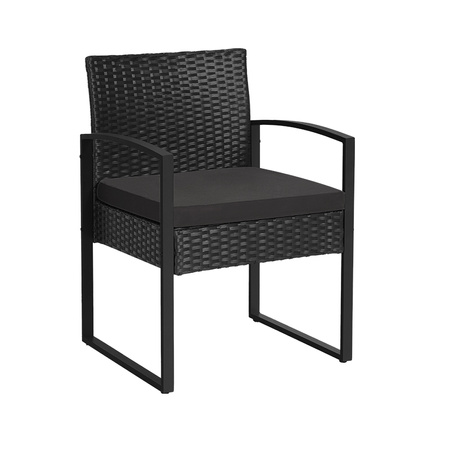 ZESTAW MEBLI OGRODOWYCH RATTANOWY COMO 2 OSOBOWY CZARNY