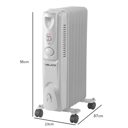 GRZEJNIK OLEJOWY ELEKTRYCZNY 9 ŻEBER TERMOSTAT MERAPI 2000 W