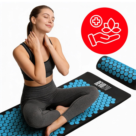 MATA DO AKUPRESURY ZDROWOTNA Z KOLCAMI AKUPRESURA MASAŻ ZESTAW Z PODUSZKĄ