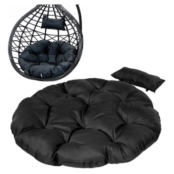 PODUSZKA DO FOTELA OGRODOWEGO KOKONU HUŚTAWKI OKRĄGŁA CZARNA