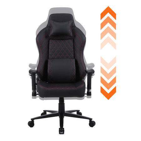 FOTEL GAMINGOWY BIUROWY OBROTOWY SONIC CZARNO/CZERWONY SKÓRA PU