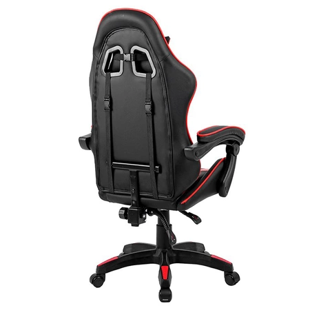 FOTEL GAMINGOWY BIUROWY OBROTOWY ZING-B CZARNO/CZERWONY SKÓRA PU
